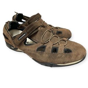 Allrounder Mephisto Men’s Brown Suede Outdoor Comfort Strappy Sandals Size 10
